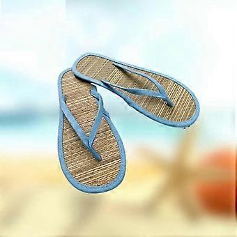 Hete dames platte pantoffels comfortabele antislip sandalen stille bamboe rotan slippers strand slippers aan zee