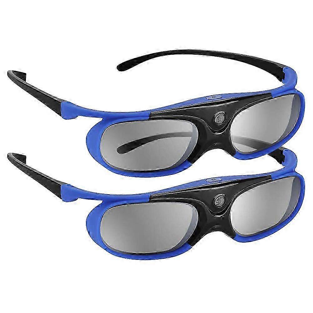 Lot de 2 lunettes 3D à obturateur actif DLP-Link rechargeables par USB pour projecteurs DLP LINK BenQ W1070, W700 et Project ZAT.