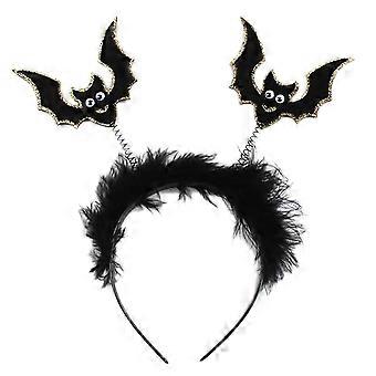 Adult Teens Cartoon Bat Wing Shape Hair Hoop Carnivals Party Headpiece Hairband Prom Party Cosplay Costume Props Black