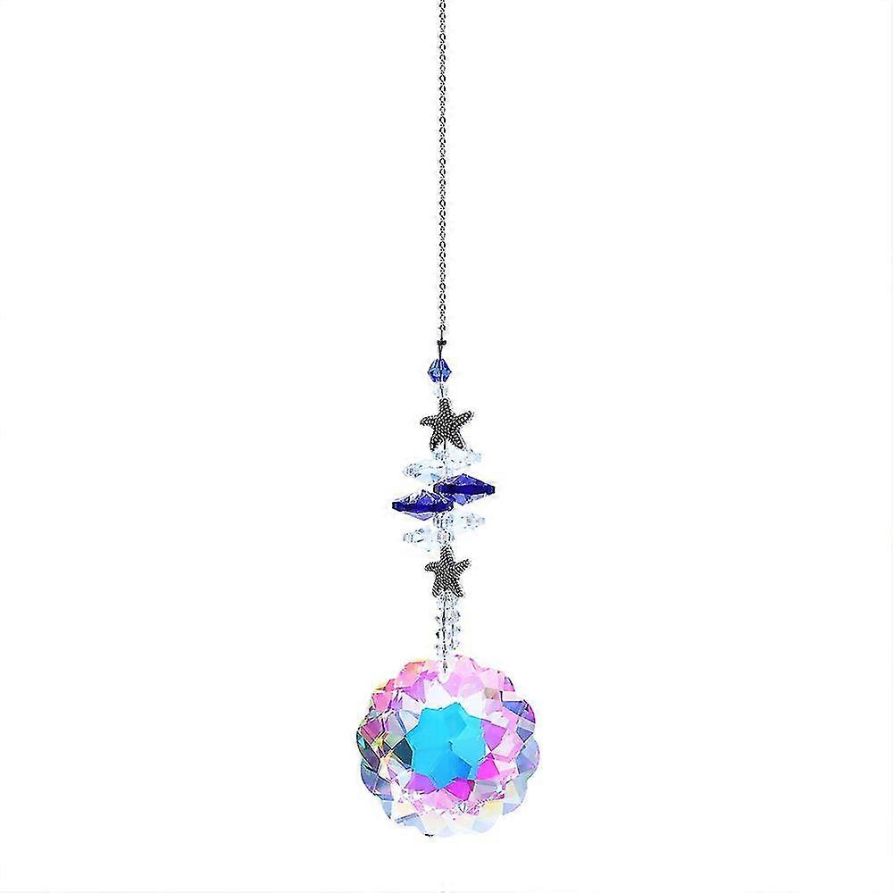Circular Crystal Suncatcher Starfish
