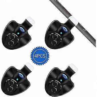 4-Pack LED Fishing Bite Alarms with Clips for Night Fishing Rods