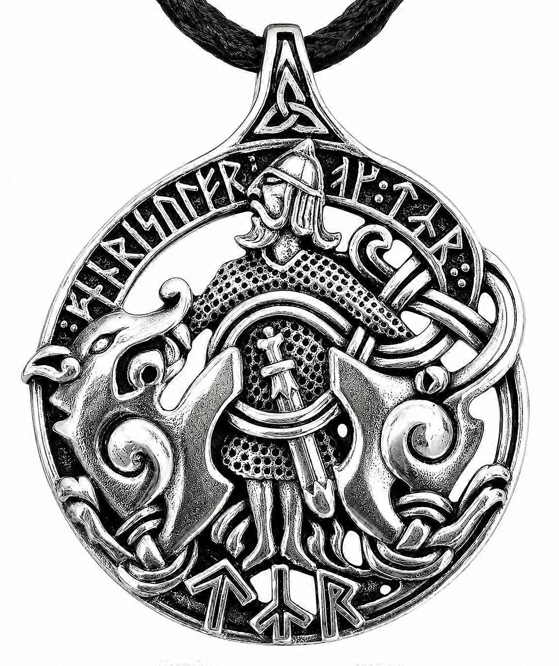 Pendant 398 Tyr with Fenrir - Silver