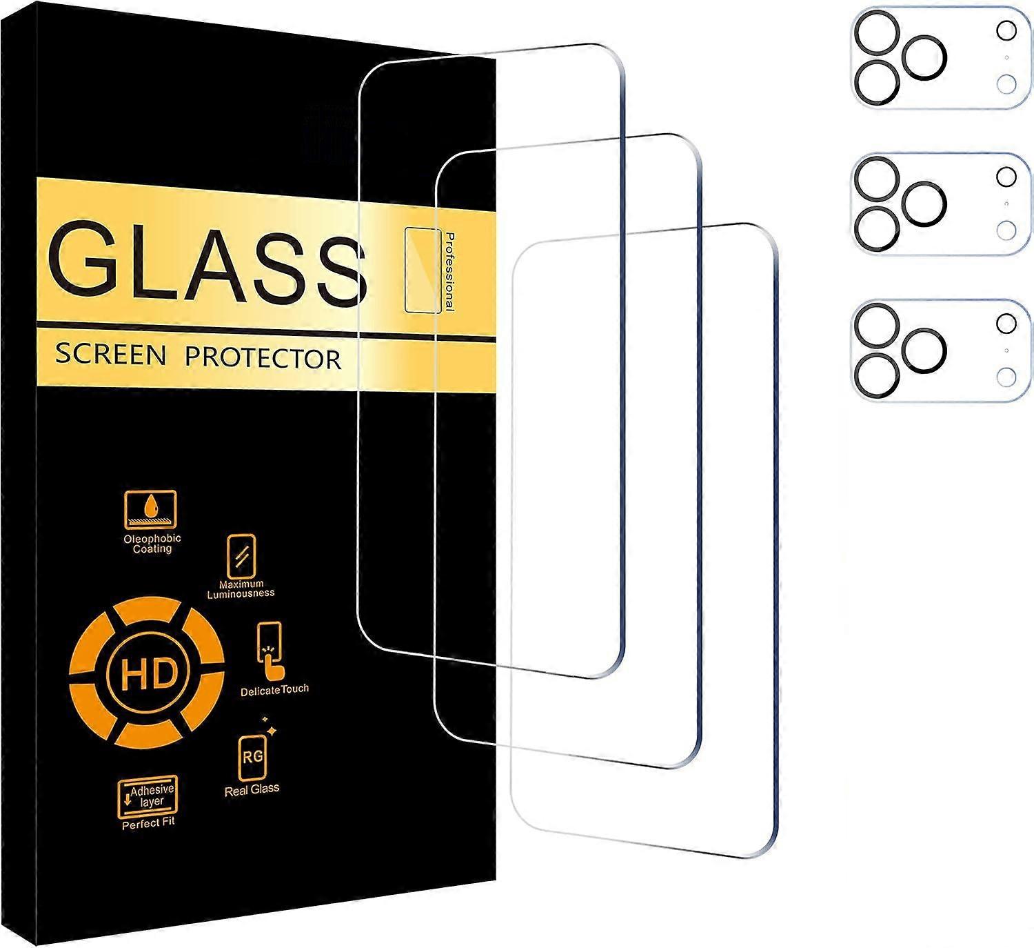WERLEO 3 Pack Screen Protector for iPhone 18 Pro Max [6.9 inch] + 3 Pack Camera Lens Protector with Installation Frame,Sensor Protection,Dynamic Islan