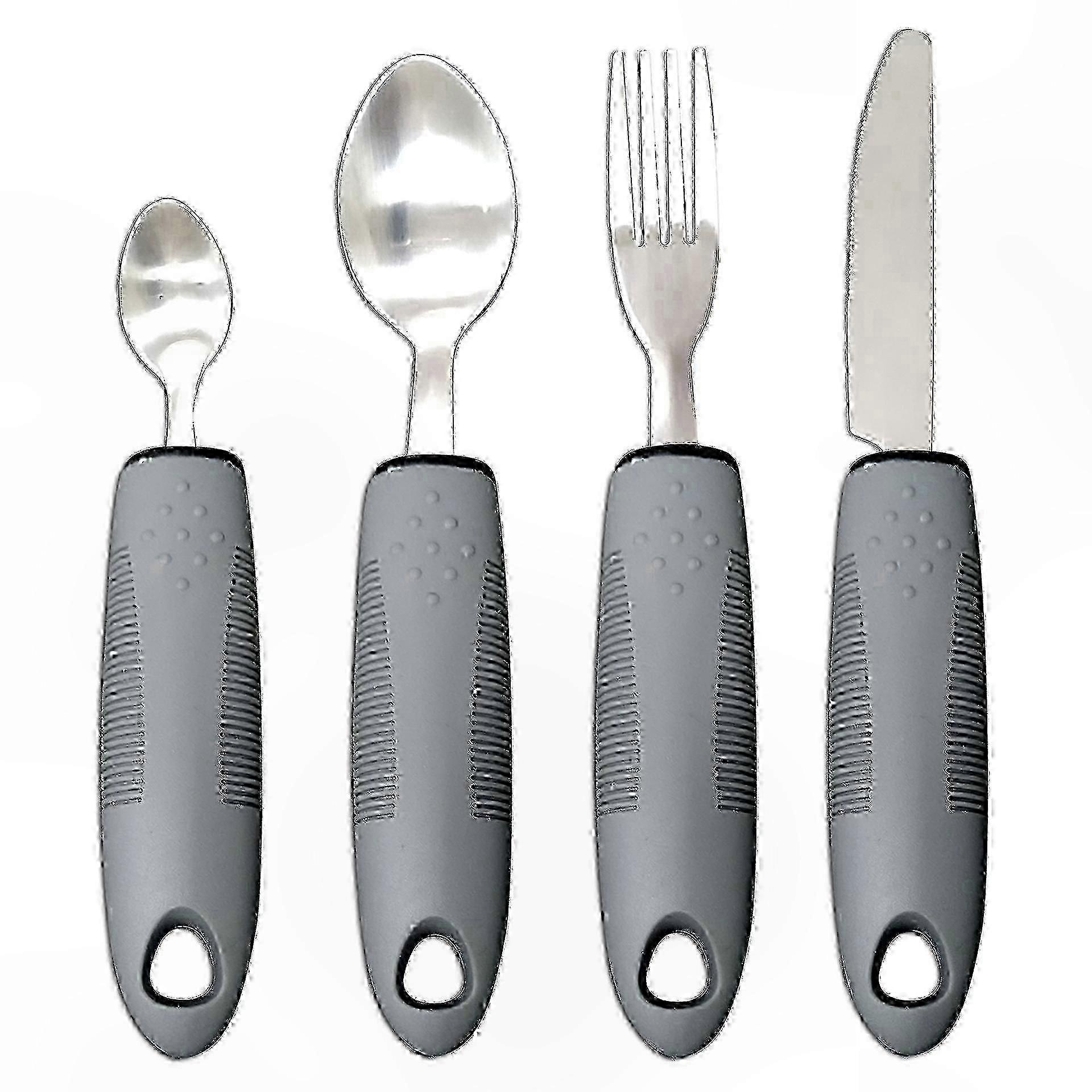 Adaptive Dining Utensils for Tremor Support, Grey, 1 Set