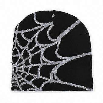 Beanie Y2K Spider Web Design, Colorful Vibrant Patterns, Soft Touch Material, Adjustable Fit, Unisex Knit Hat