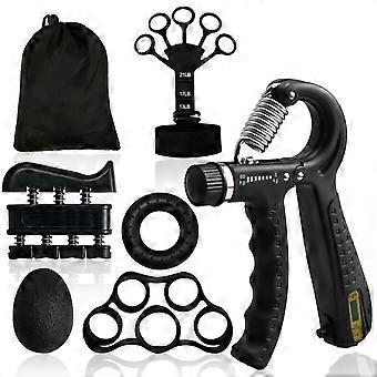 Hand Trainer Finger Trainer 6-Piece Set, Verstelbare Grip Trainer en Stress Relief Grip Ball