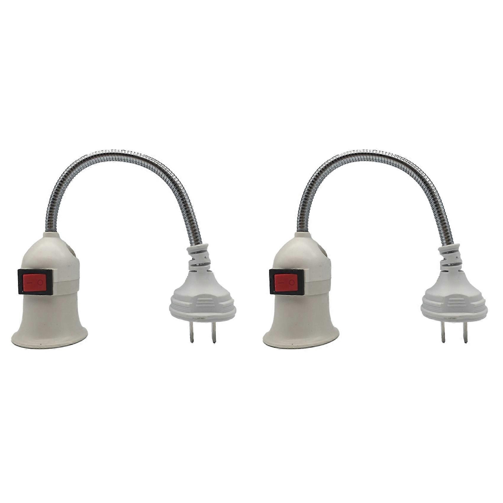 2X E27 US Plug Lamp Base Conversion Led Light Wall Flexible Lamp Holder Converter with Switch Led Head Bulb Socket