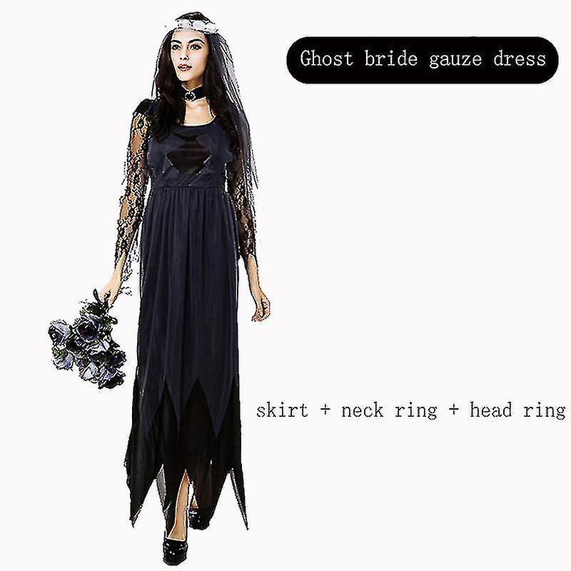 רוח רפאים הקסומה/נסיכה/ערפד/מכשפה קוספליי תחפושת ארוכה ליל כל הקדושים תלבושות למבוגרים קוספליי תלבושות
