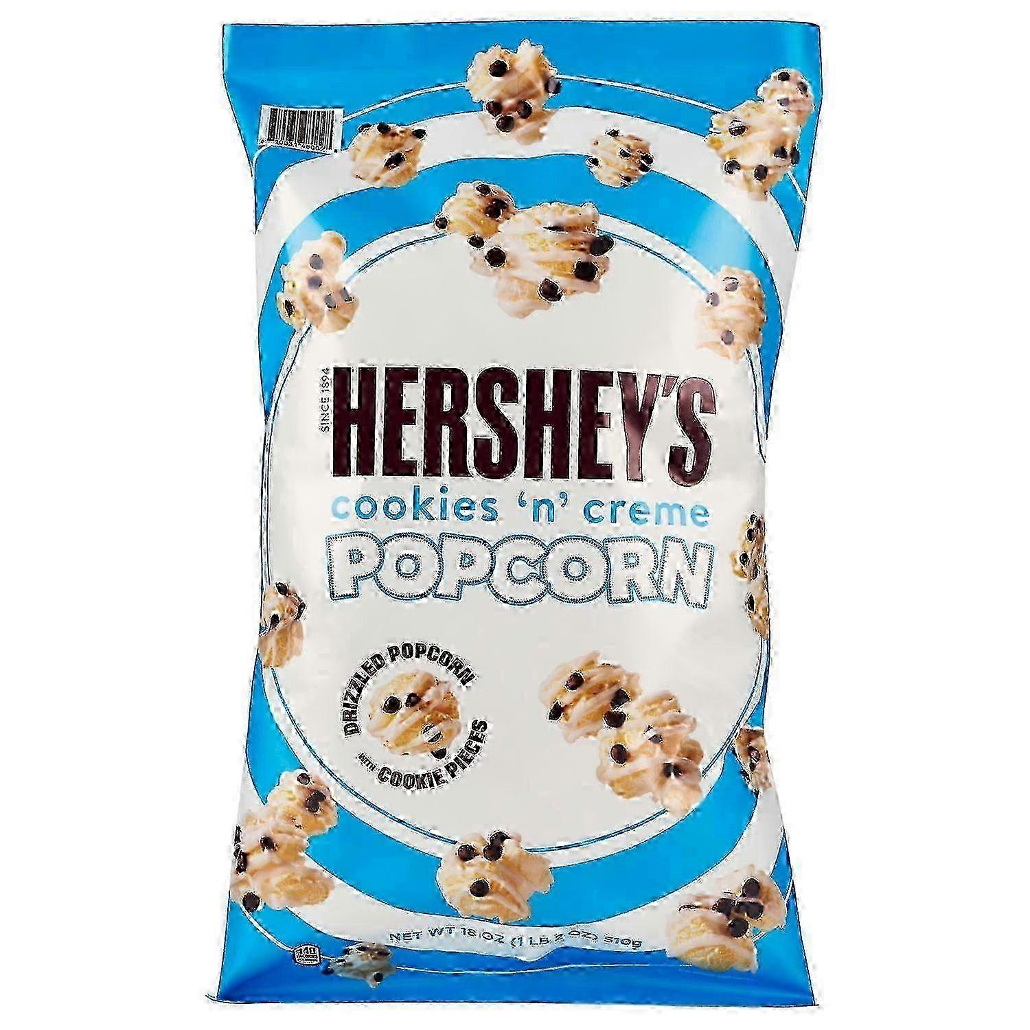 Cookies N Creme Hershey's Drizzled Popcorn, 18 Oz