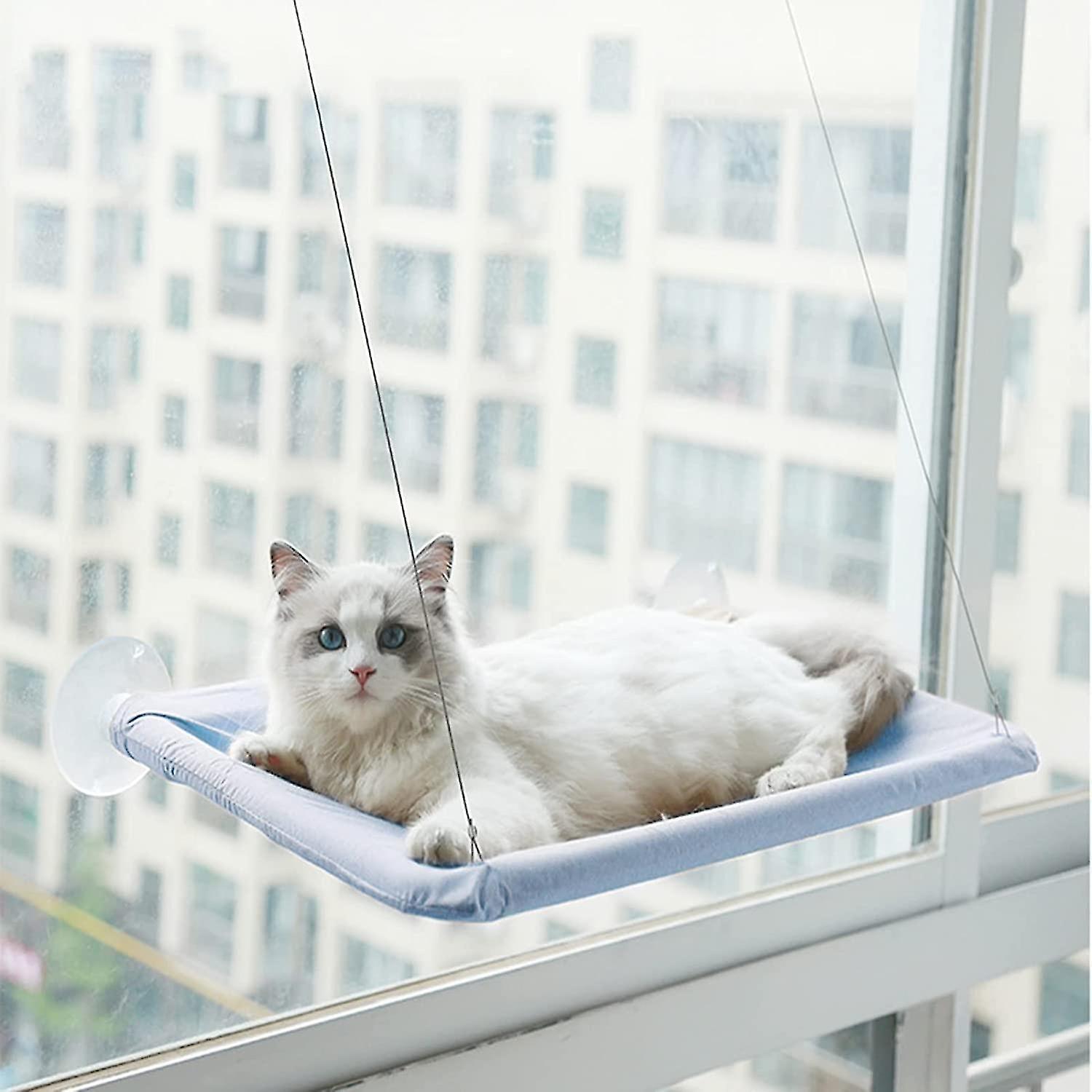 Warm Cat Window Perch With Strap & Suction Cups, Waterproof Cat Window Hammock Space Saving Cat Window Bed Seat