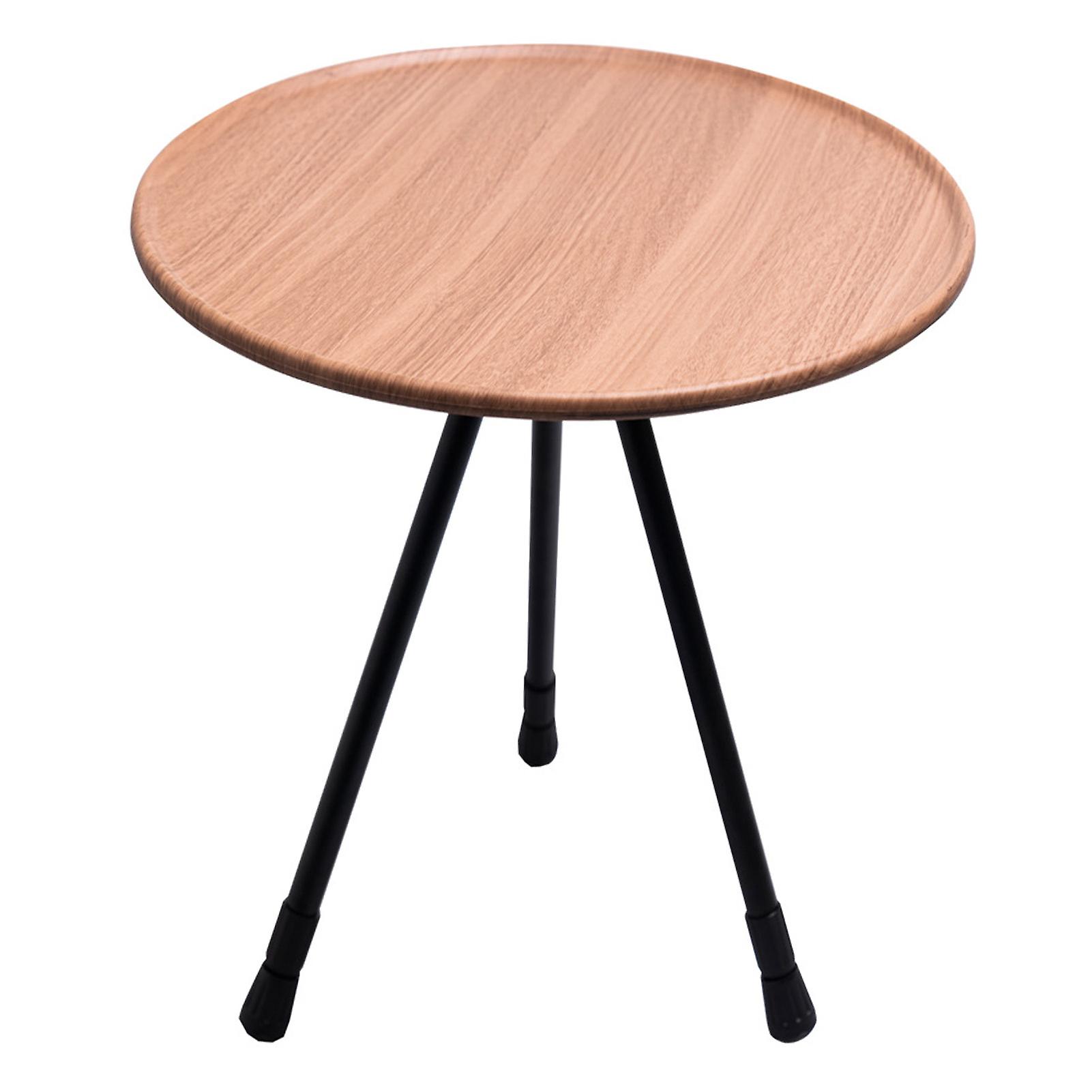 Folding Camping Table Thickened 2 Levels Adjustment Portable Reinforced Structure Aluminum Alloy Density Board Outdoor Table Wood Grain