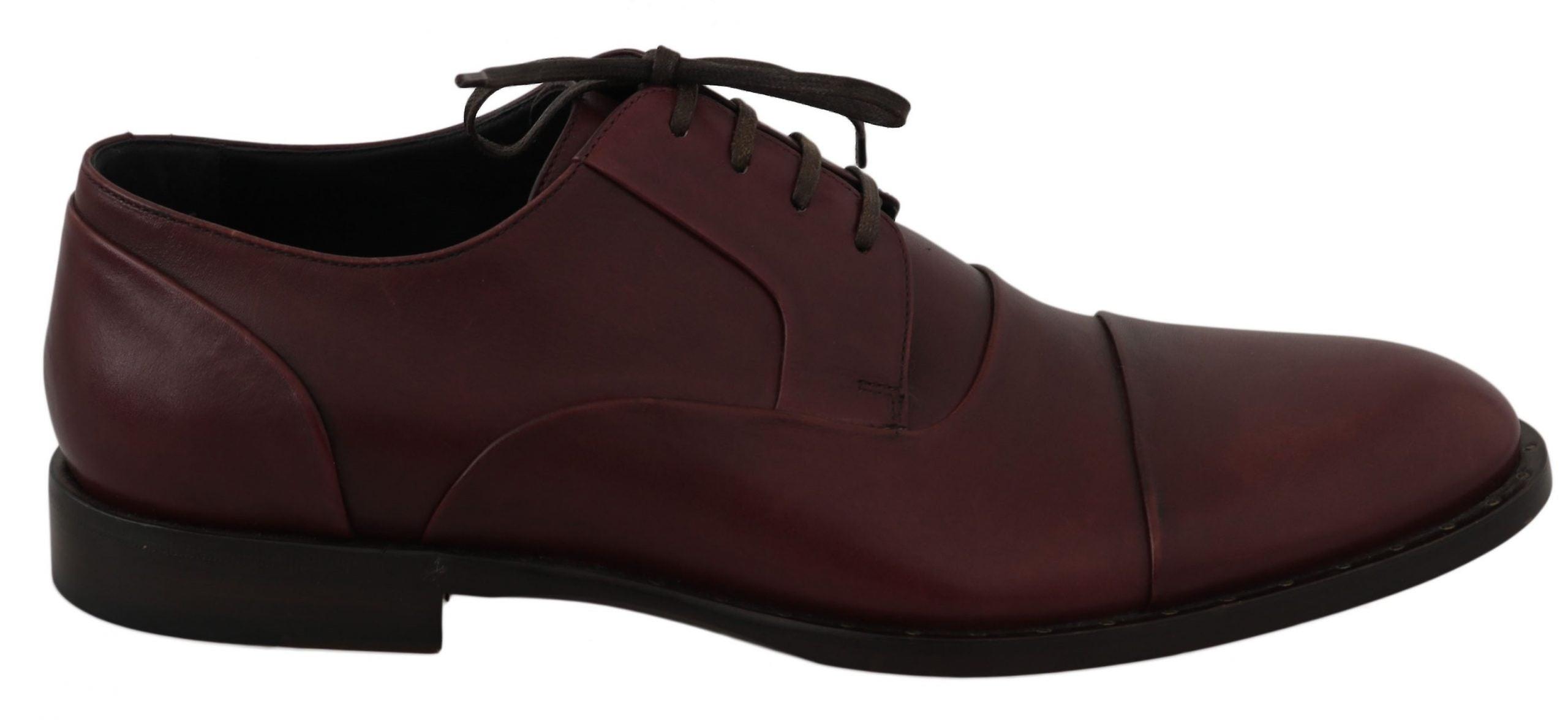  Bordeaux Leather Derby Formal Shoes