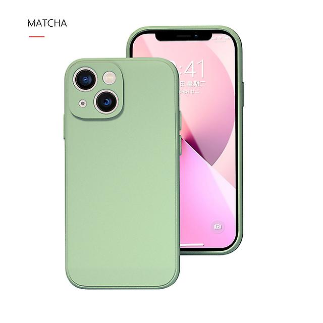 Phone Case For Iphone 12 13 14 Pro Max Plus Contracted Pure Color Shockproof Liquid Silicone Soft Back Cover