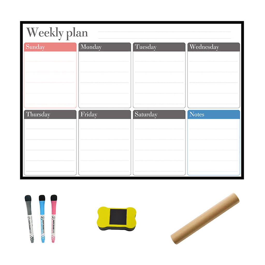 A3 Magnetic Weekly Planner Whiteboard Fridge Magnet Daily Message Drawing Notes