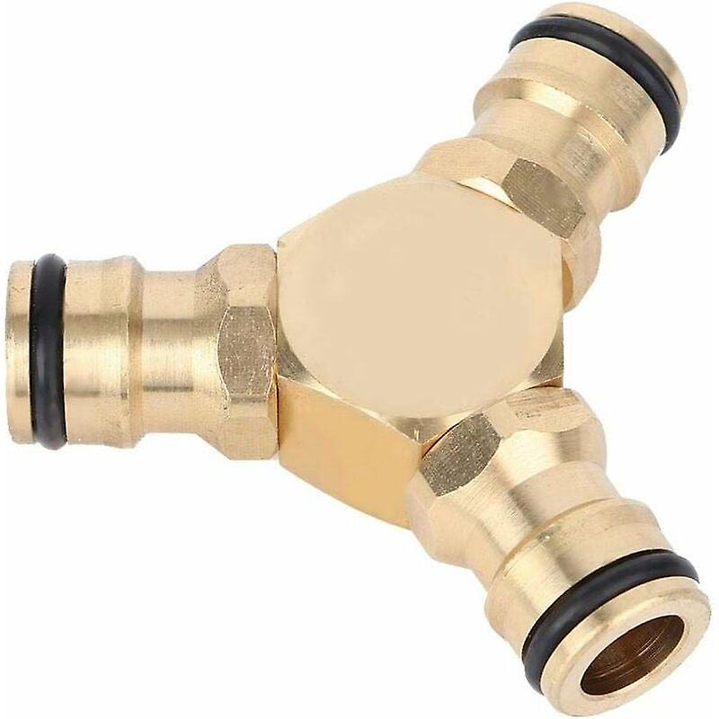 Brass Quick Connect Tee Hose Connector Three Way Water Hose Adapter Threaded Hose Pipe Adapter Home Garden Adapters