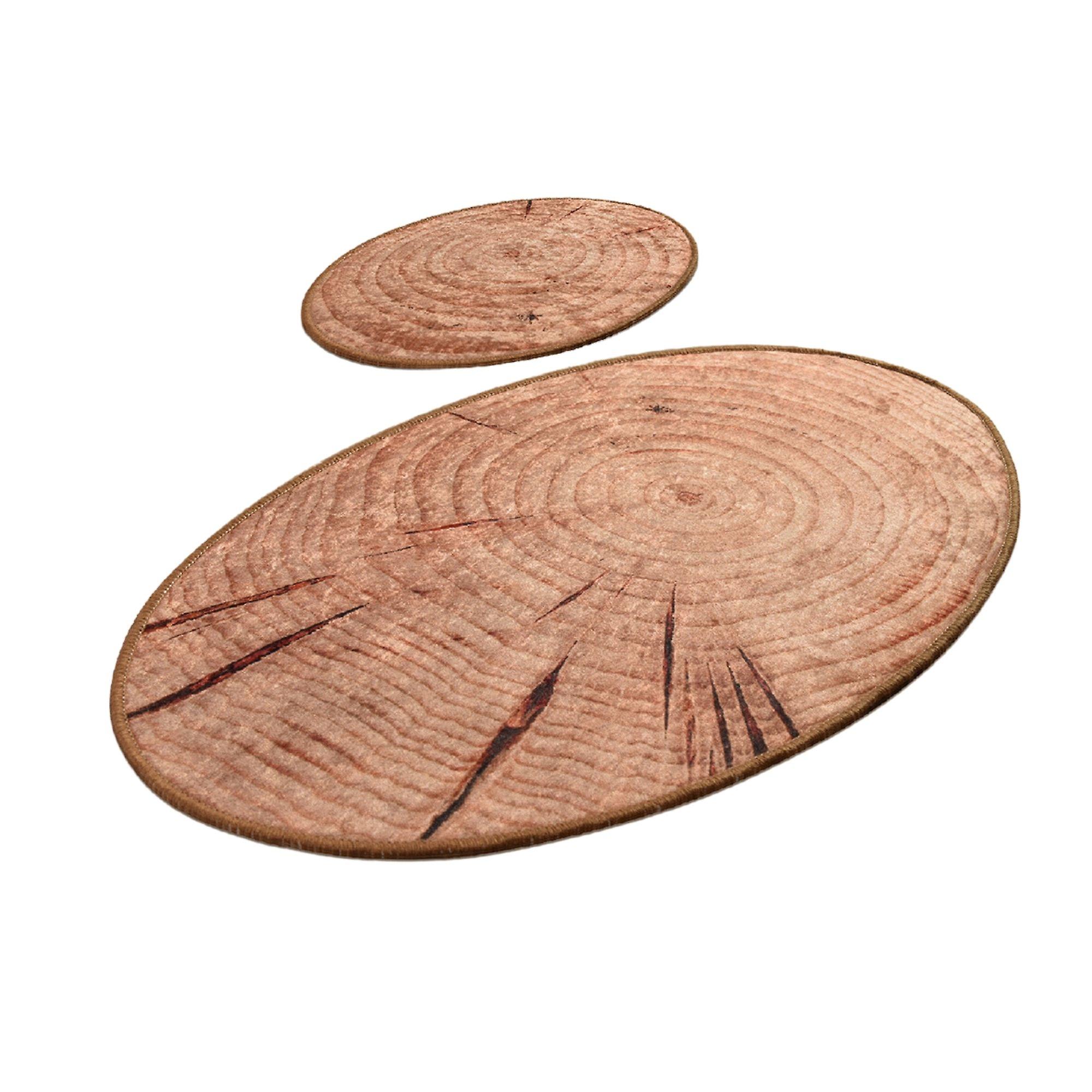 Tr 2 stycken halkfri sula digitalt tryck badrumsmatta set