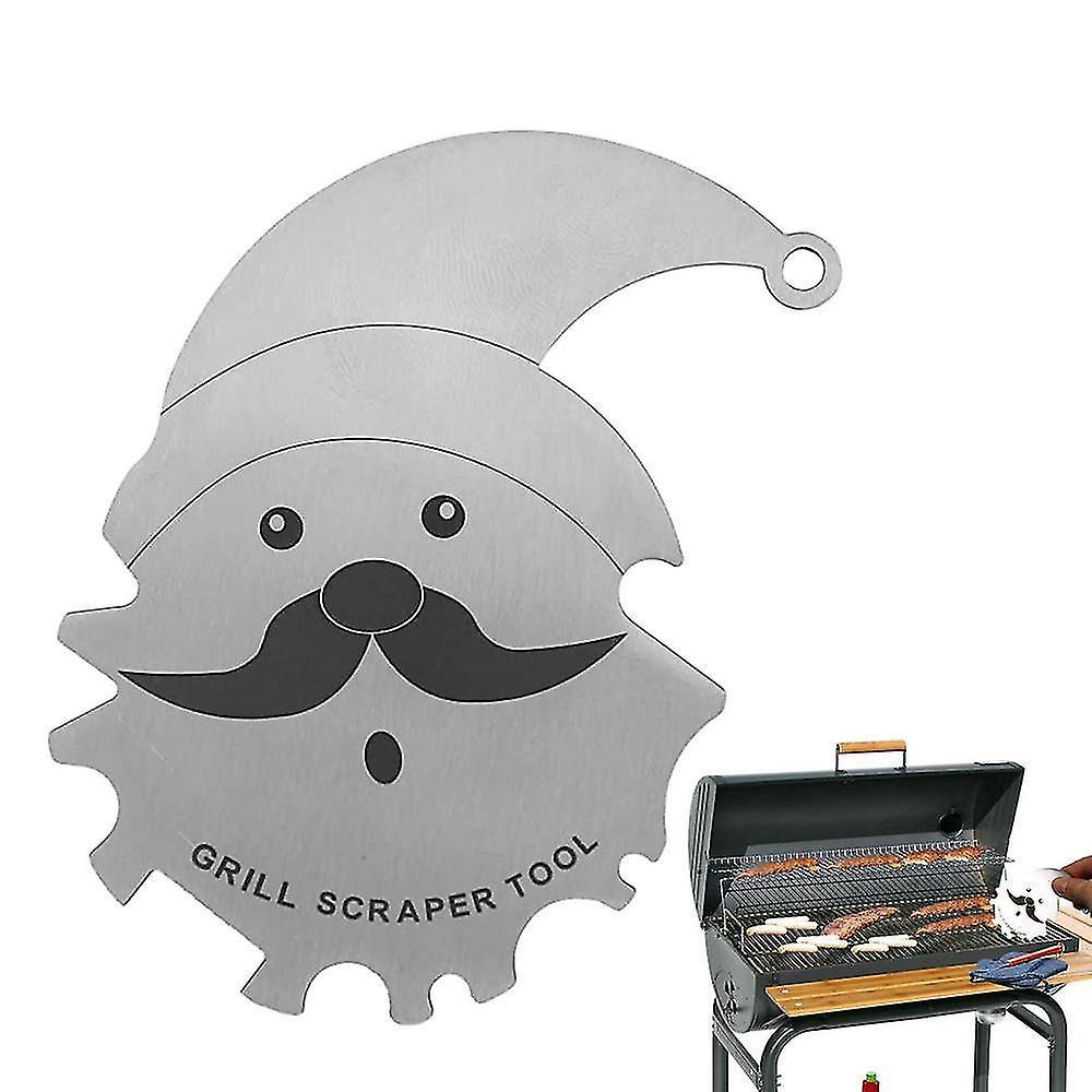 Santa Claus Grill Scraper Tool Shaped Bbq Gold/silver Bristle Free For Griddle Brush Alternative