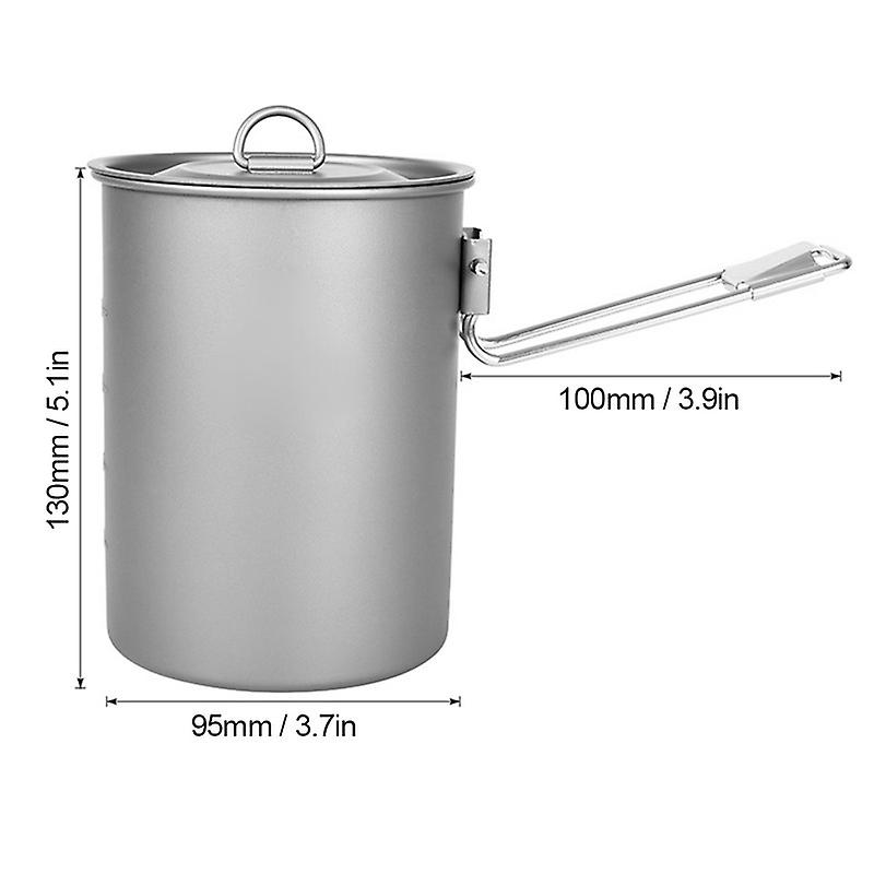 Camping Pot Lightweight 900ml Titanium Pot Water Cup