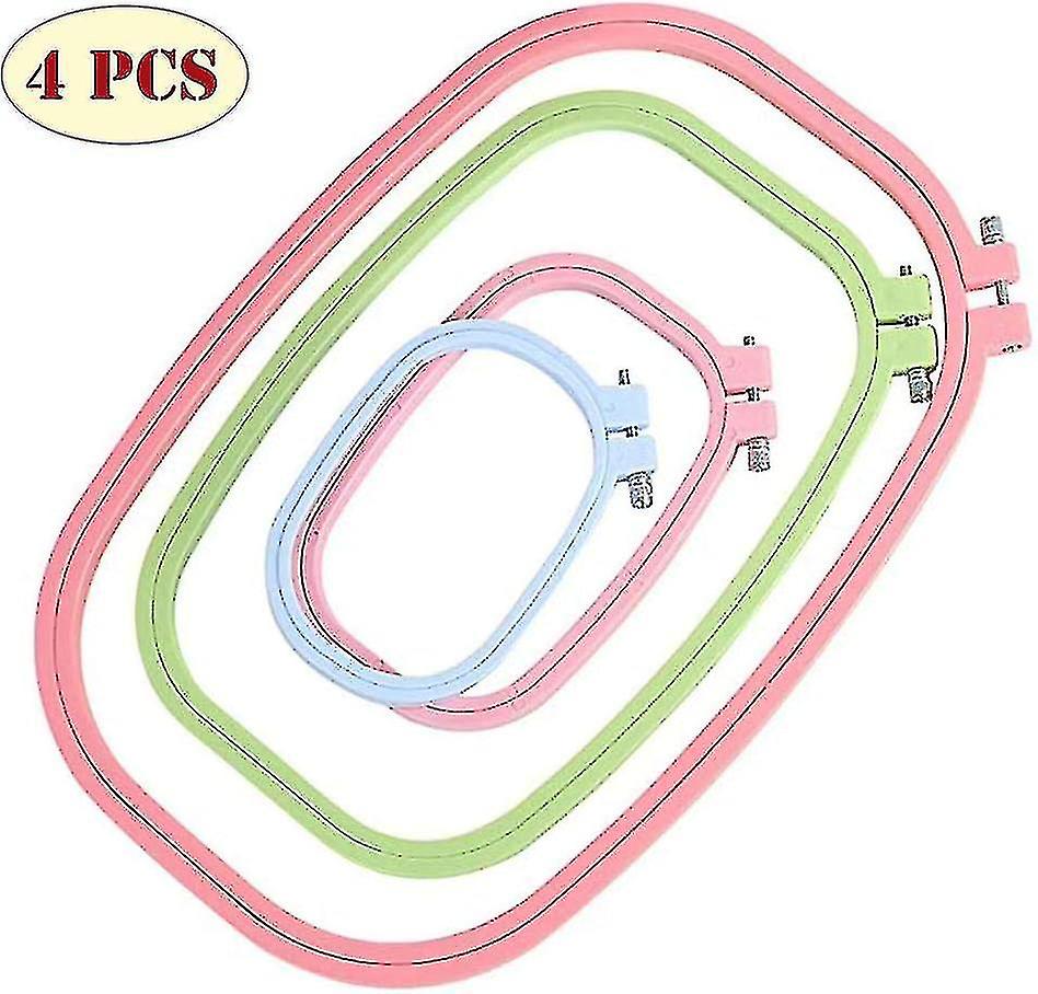 Plastic Cross Stitch Frames, Cross Stitch Ring Crafts Square Embroidery Frame Sewing Kit