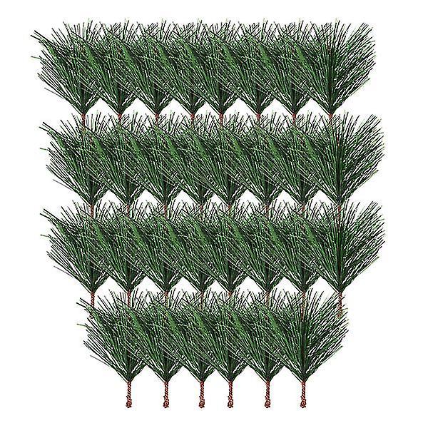 30 Pcs 1 Set Realistic Ornaments Versatile Simulated Pine Branches (green)