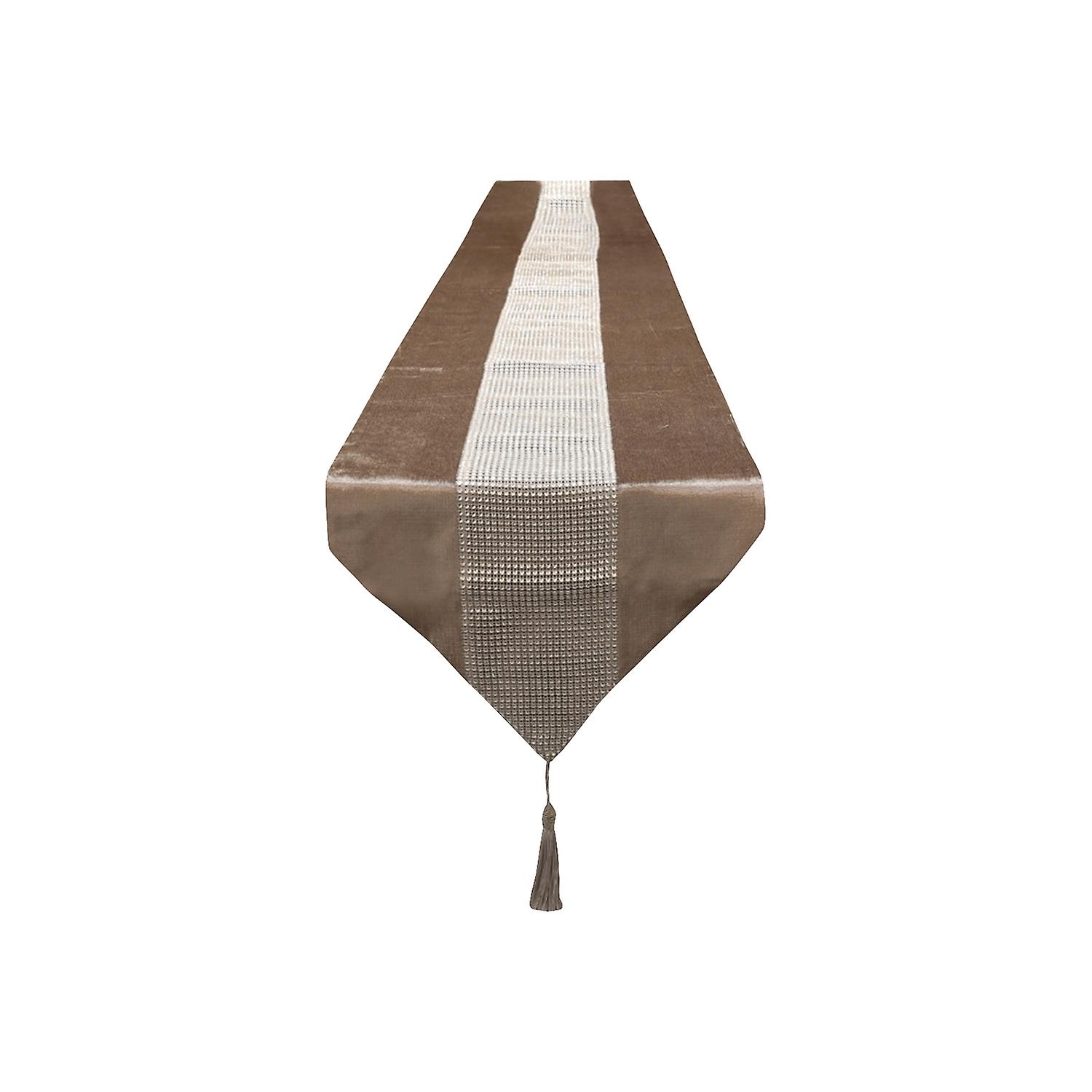 Exquisite Workmanship Table Cover Anti-scratch Polyester Rhinestone Sequined Elegant Tassels Table R