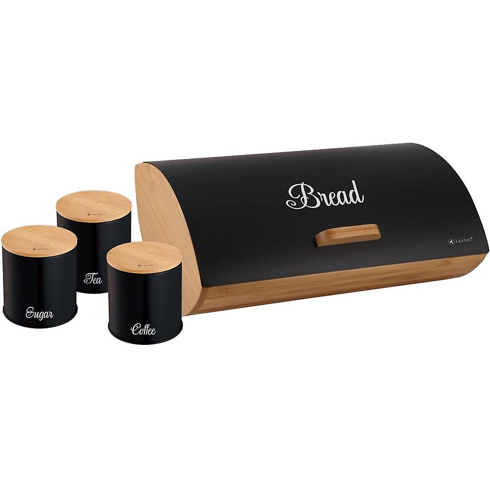 Kassel wooden bamboo bread box + containers 93514