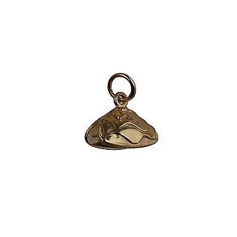 9ct Gold 7x14mm Oyster Shell Pendant or Charm