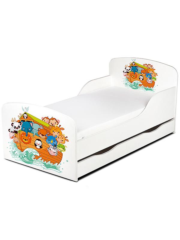 PriceRightHome Noah's Ark Animals Toddler Bed with Underbed Storage