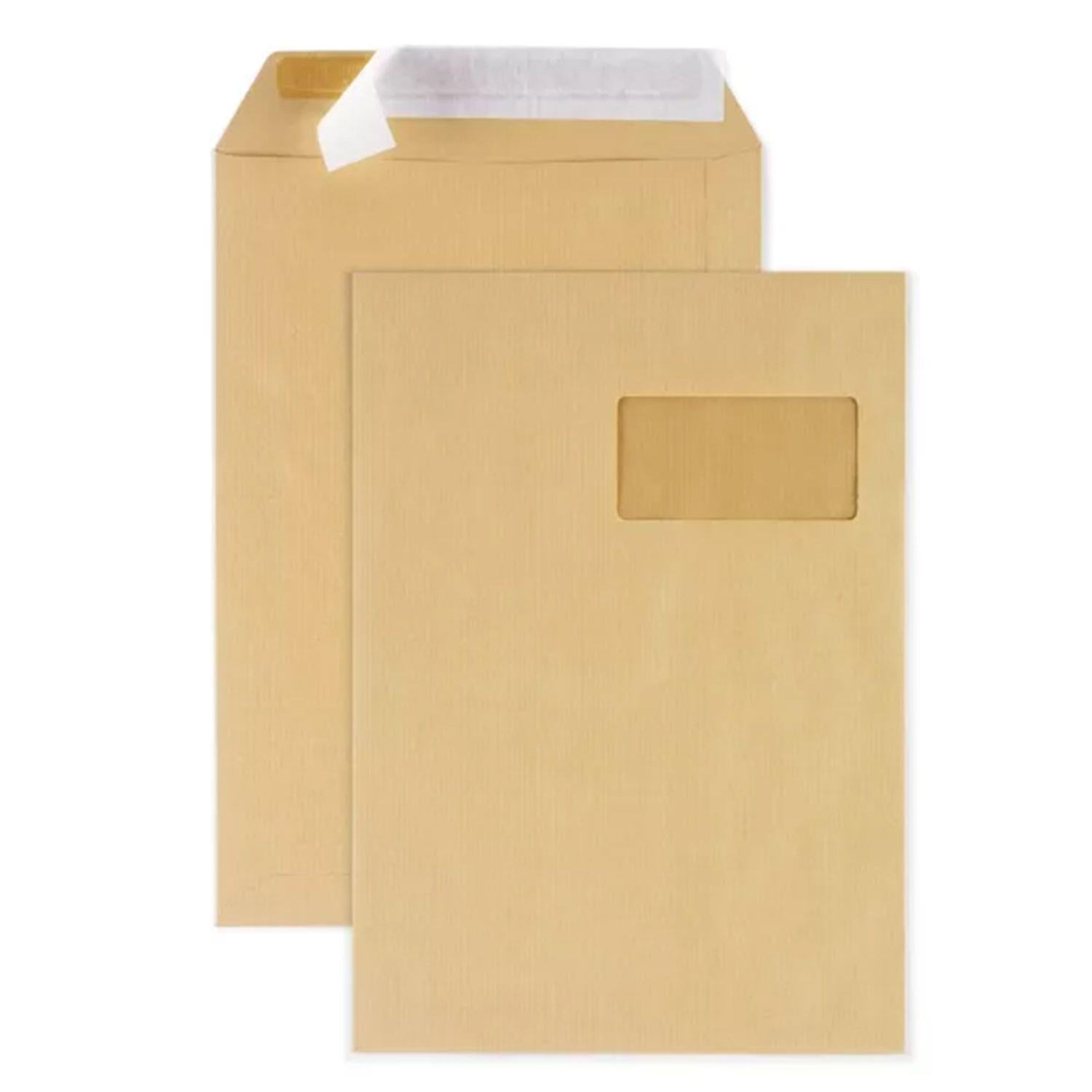 25 kraft paper pockets with window - 22.9 x 32.4 cm