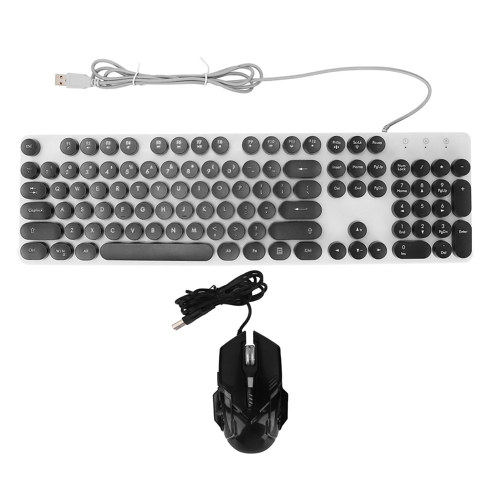 RGB Keyboard Mouse Combo Adjustable Backlit 104 Keys Mechanical Gaming Set Black