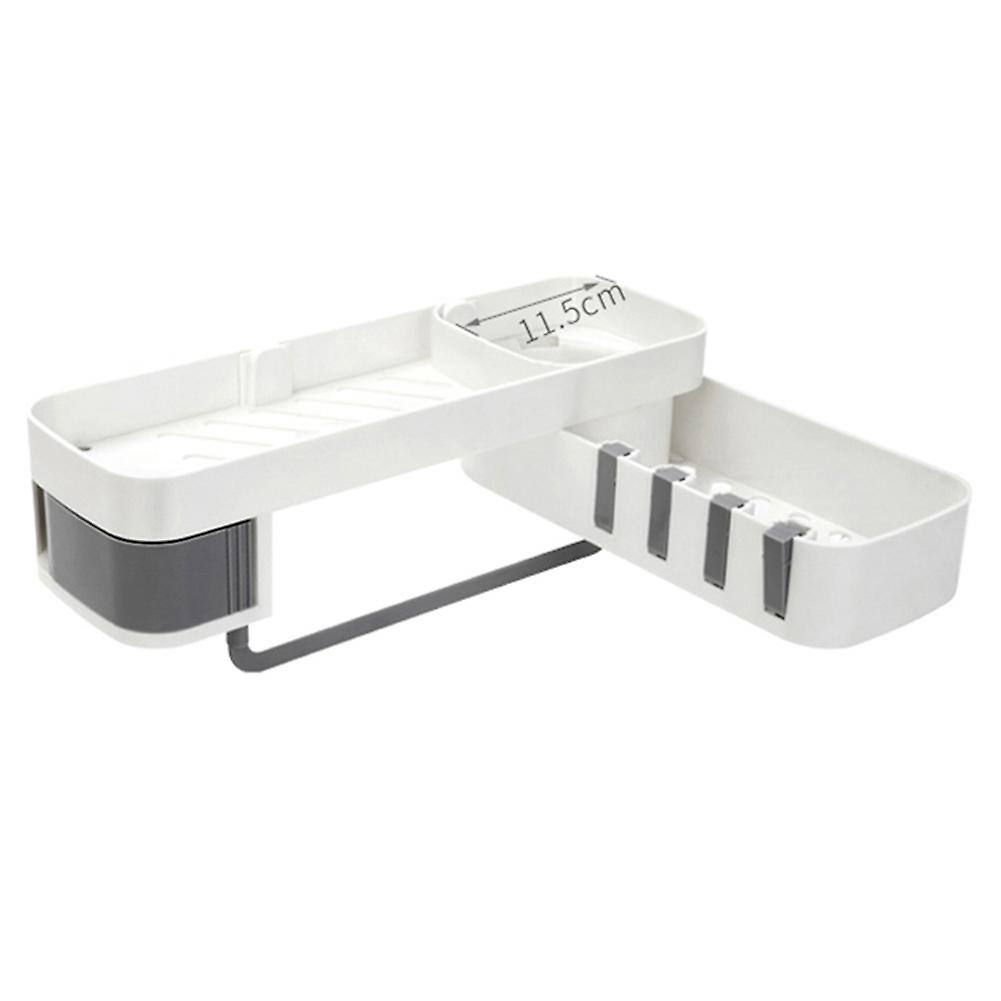 Punch-free Corner Storage Rack Bathroom Wall Hanging Rotating Rack Flat-angle Triangular Dual Use