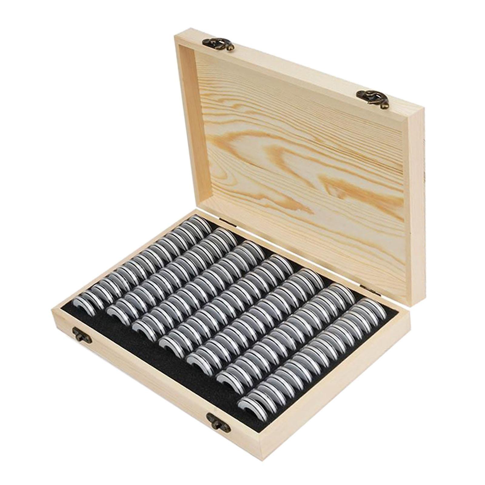 100PCS Coin Capsules Commemorative Coin Protect with Foam Gasket Container