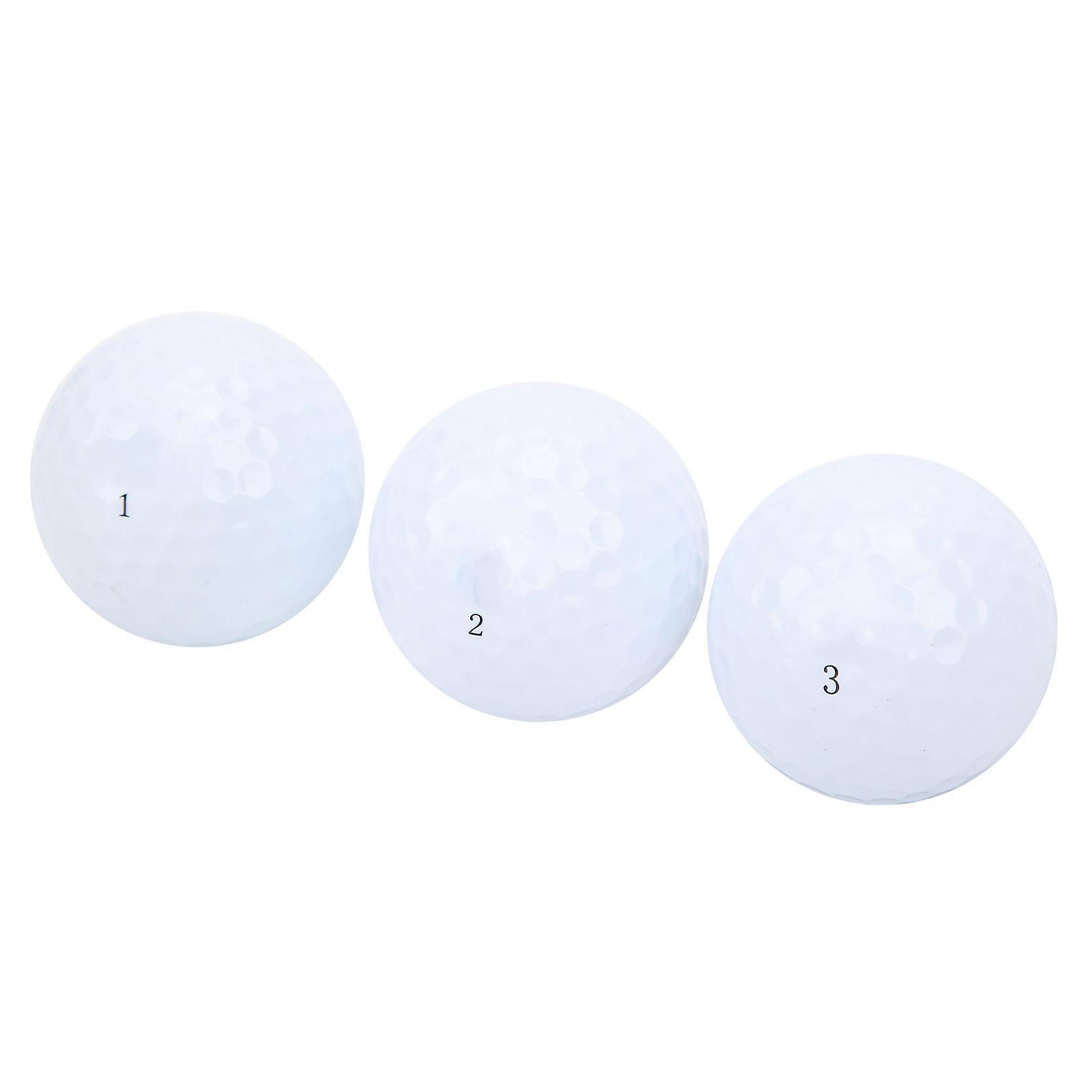 3-Pack Rubber Golf Balls for Driving Range Practice and Training