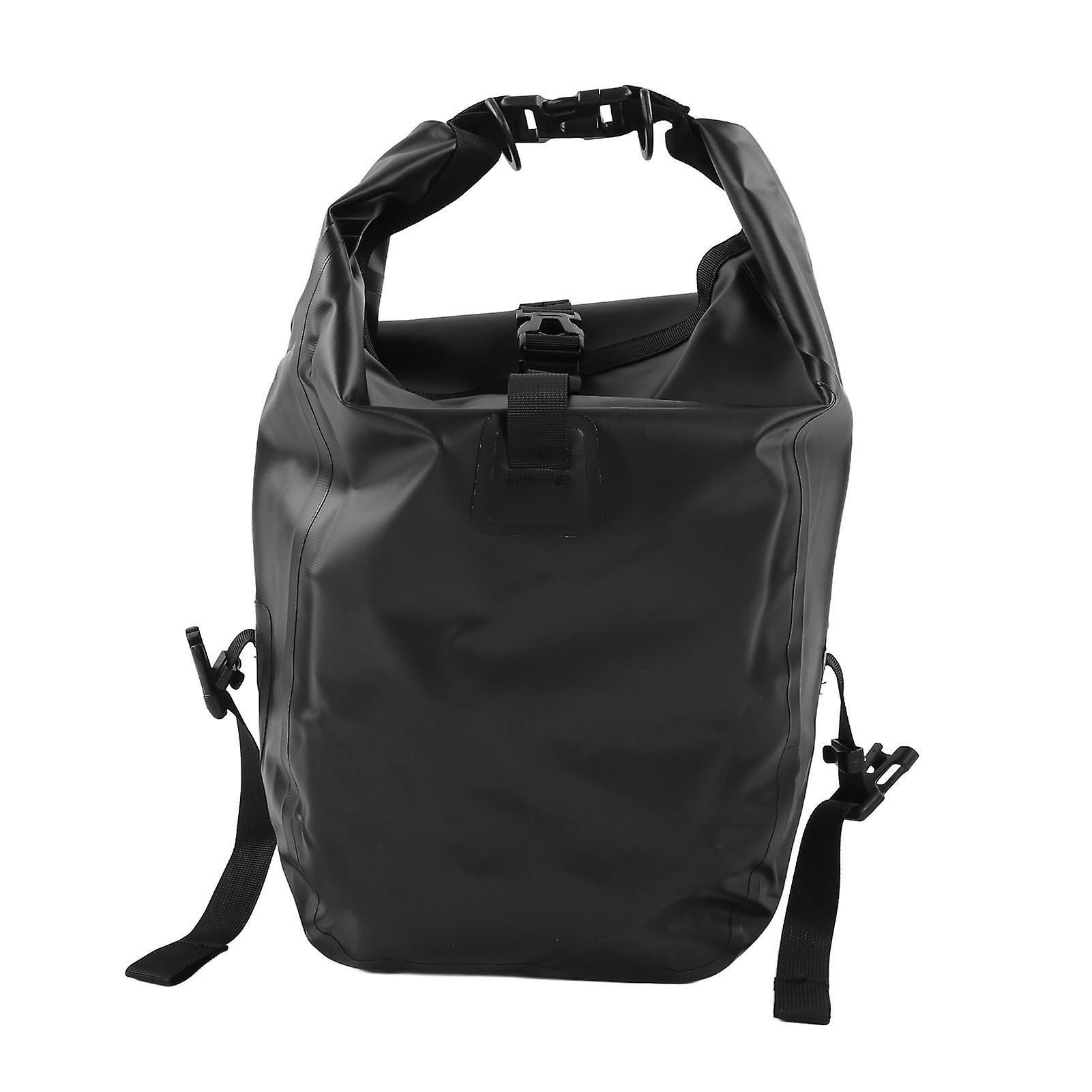 Black Waterproof Bicycle Saddle Bag for Rear Rack, Small Size, 15L
