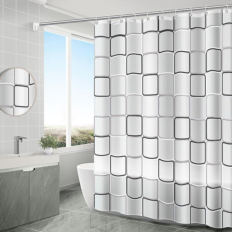 Shower Curtains Waterproof Heavy Duty and Mildew Proof Polyester Shower Curtain with 12 Hooks, Curta
