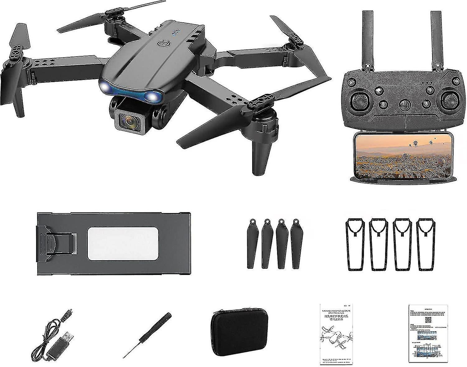 Professional Drone With 4k Hd Camera - Foldable Quadcopter For Beginners | Headless Mode Auto Return Home Suitable For Beginners Raun-au