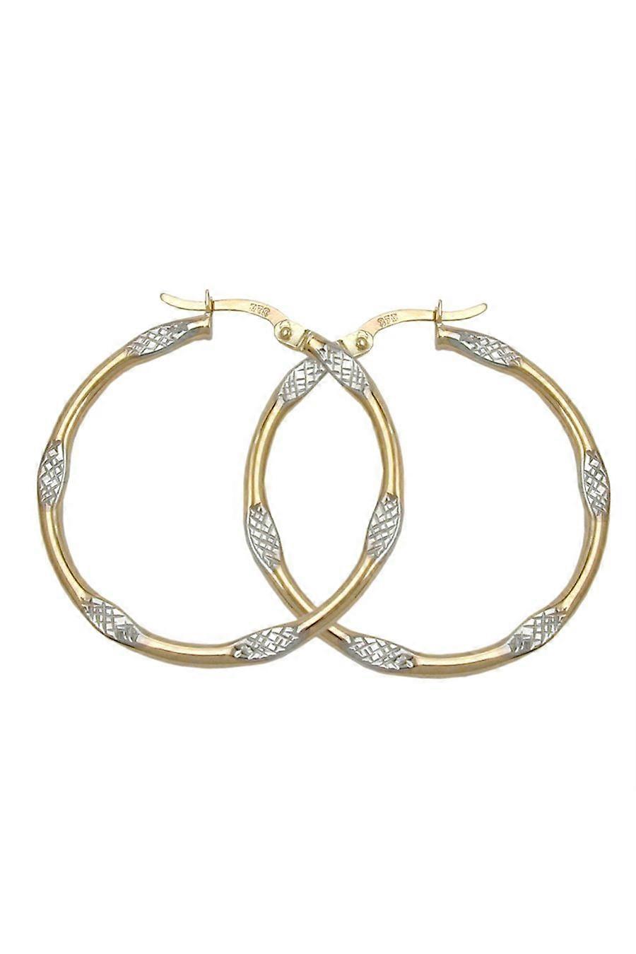 Hoop Earrings Bicolor 9k Gold - Gl430386