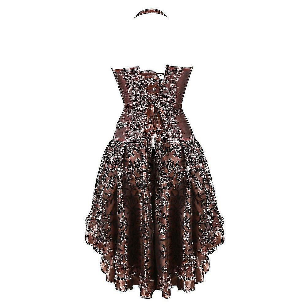chinese dress ladies Alessia Corset Peplum Leather Dress – X-U main image 1