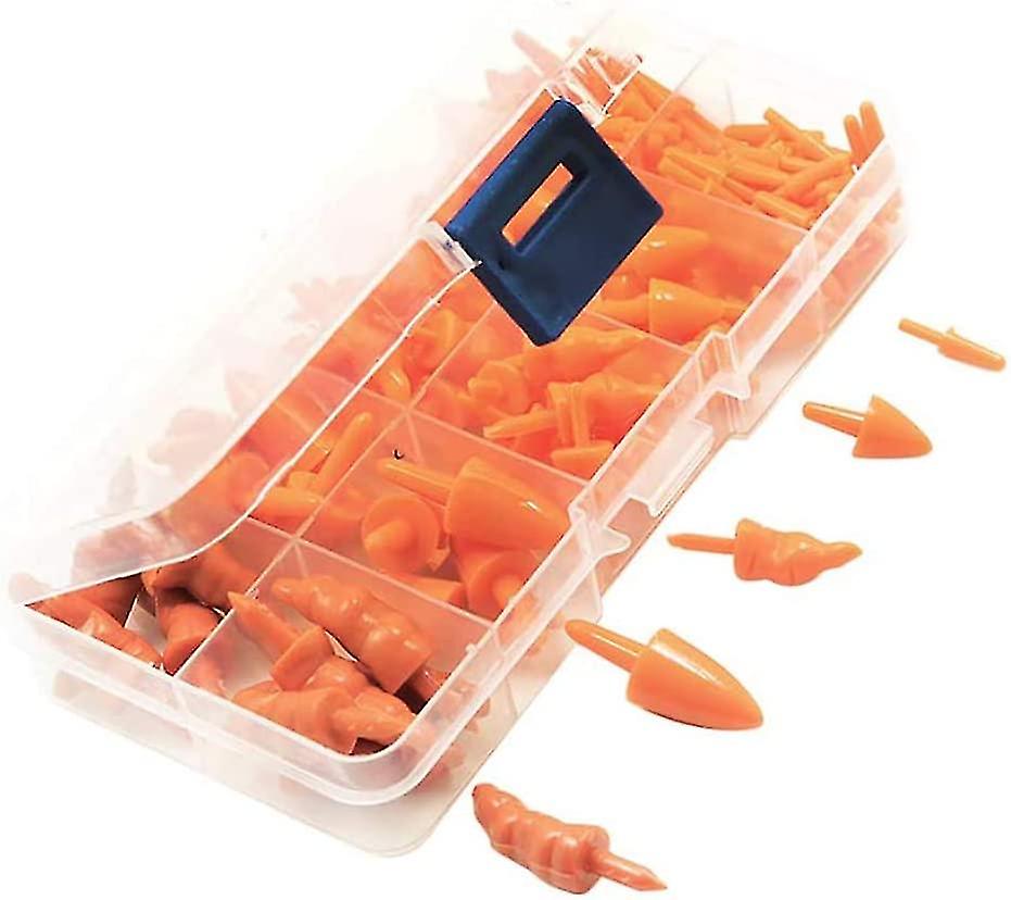 160 Pieces Plastic Long Safety Noses Miniature Orange Resin Carrot Nose