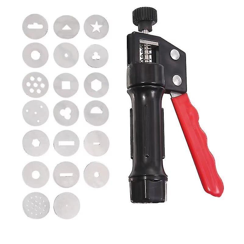 Clay Gun Extruder, Gun With Stainless Steel Different Nozzles, For Diy Craft Fondant Cake, Biscuit Making, Decorating, Diy Baking Tools Set(1set, Mult