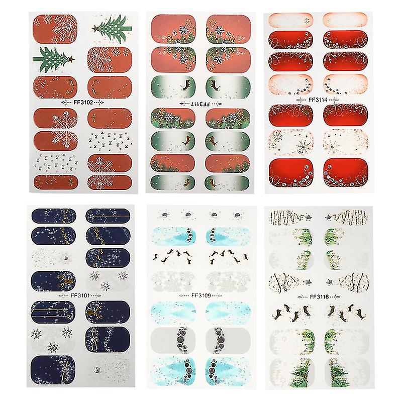 6pcs Christmas Nail Wrap