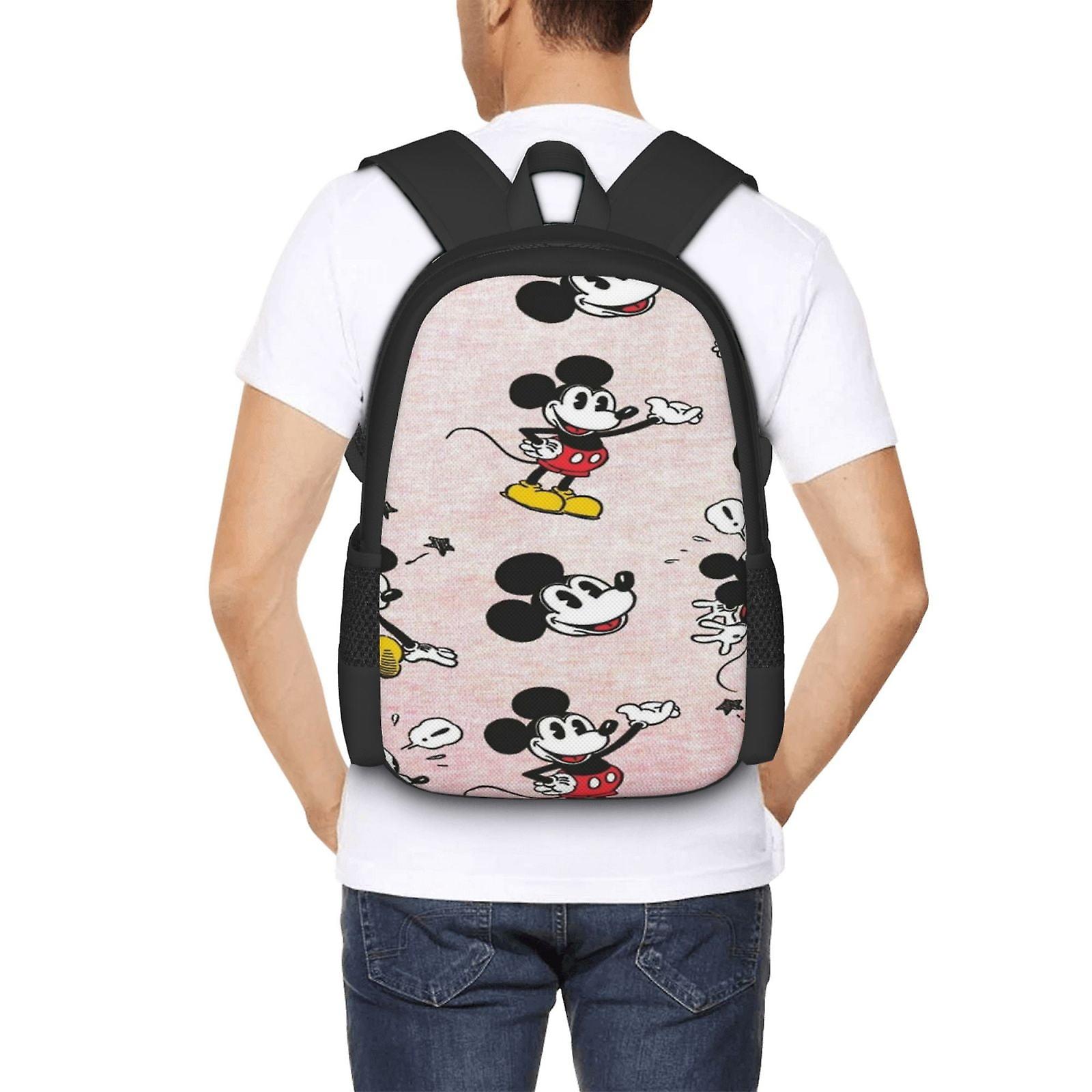 Mickey Mouse Backpack Large Capacity Laptop Bag Lightweight Adjustable Straps Casual Large Capacity