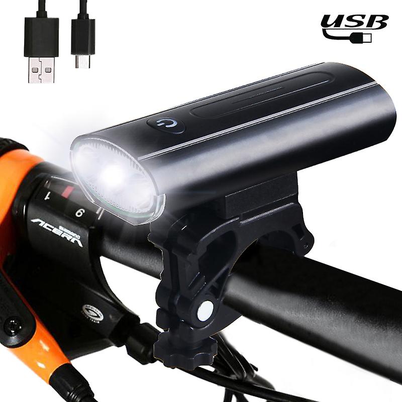 Waterproof Front Usb Rechargeable Bike Light  3 Led Cycling Flashlight 3 Modes Bicyle Lamp With Built-in Battery
