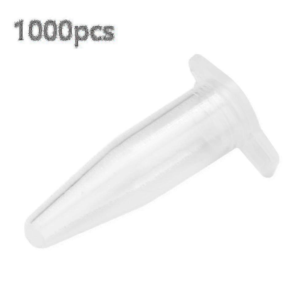 1000 Pcs 0.2ml Round Bottom Centrifuge Tubes W Attached Caps Clear White-Good