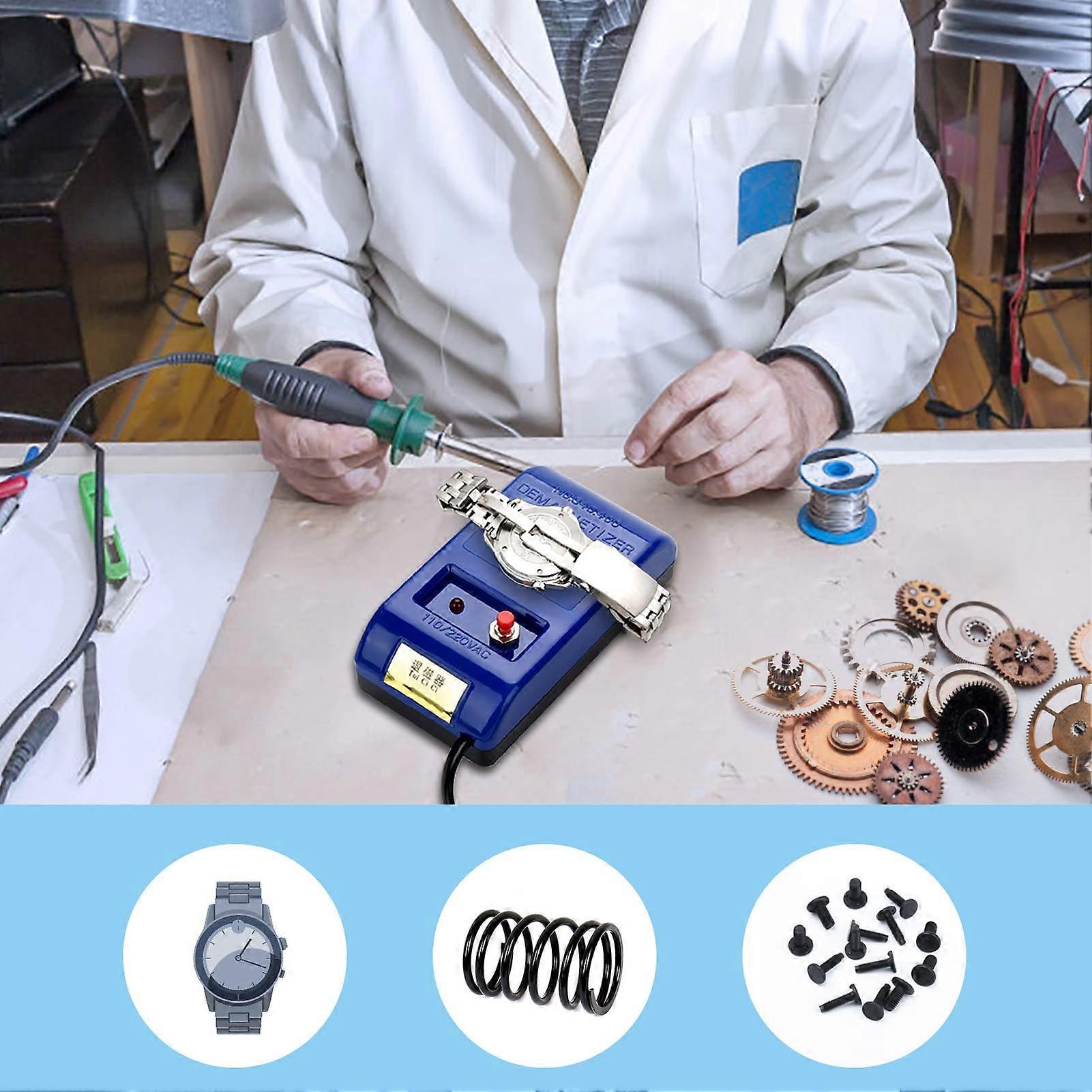 250V EU Plug Watch Demagnetizer, Professional Watch Repair Demagnetizer, Easy to Use, Blue
