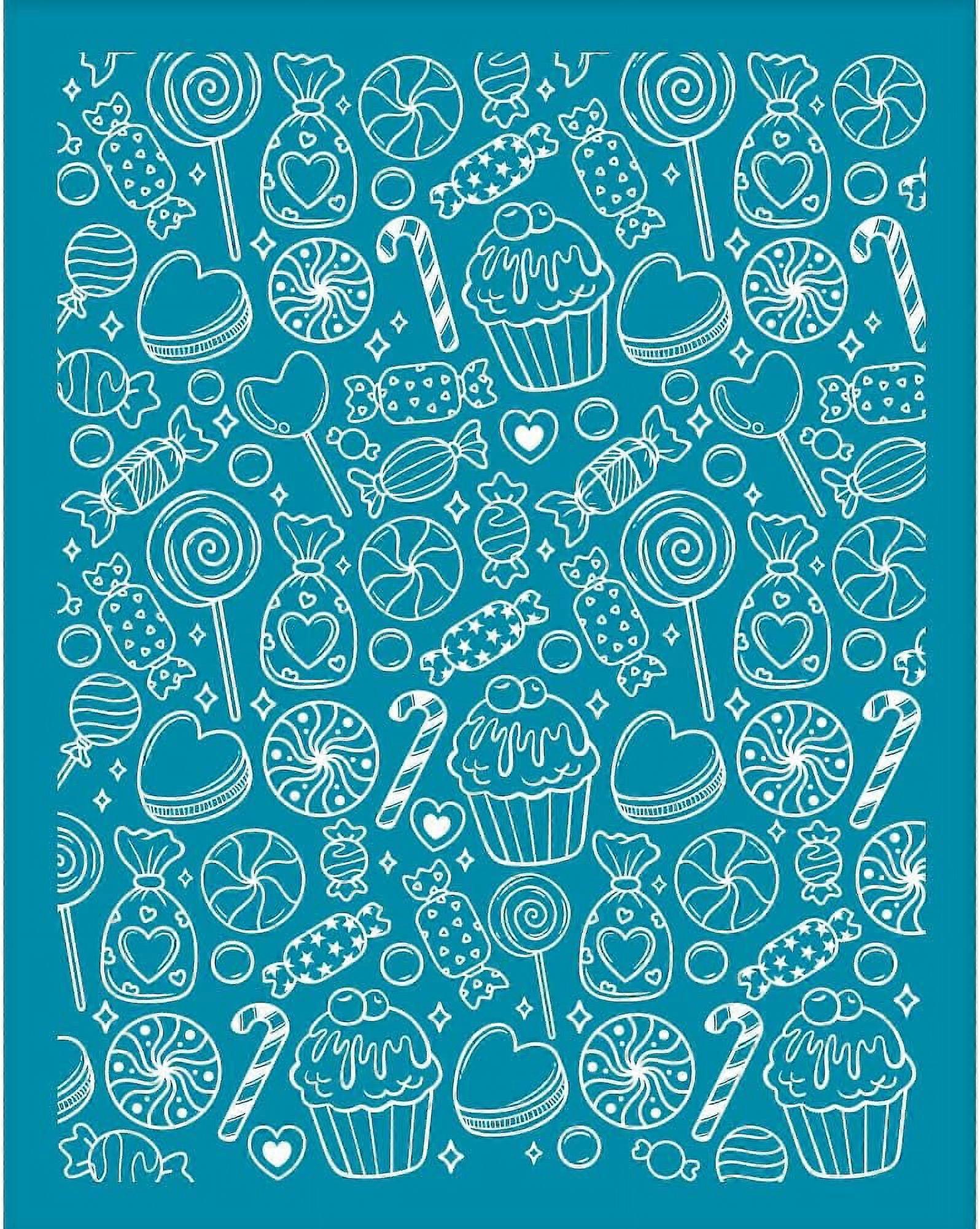1pc Candy Clay Stencils Ice Cream Non-Adhesive Silk Screen Stencil Lollipop Polymer Clay Silk Screen