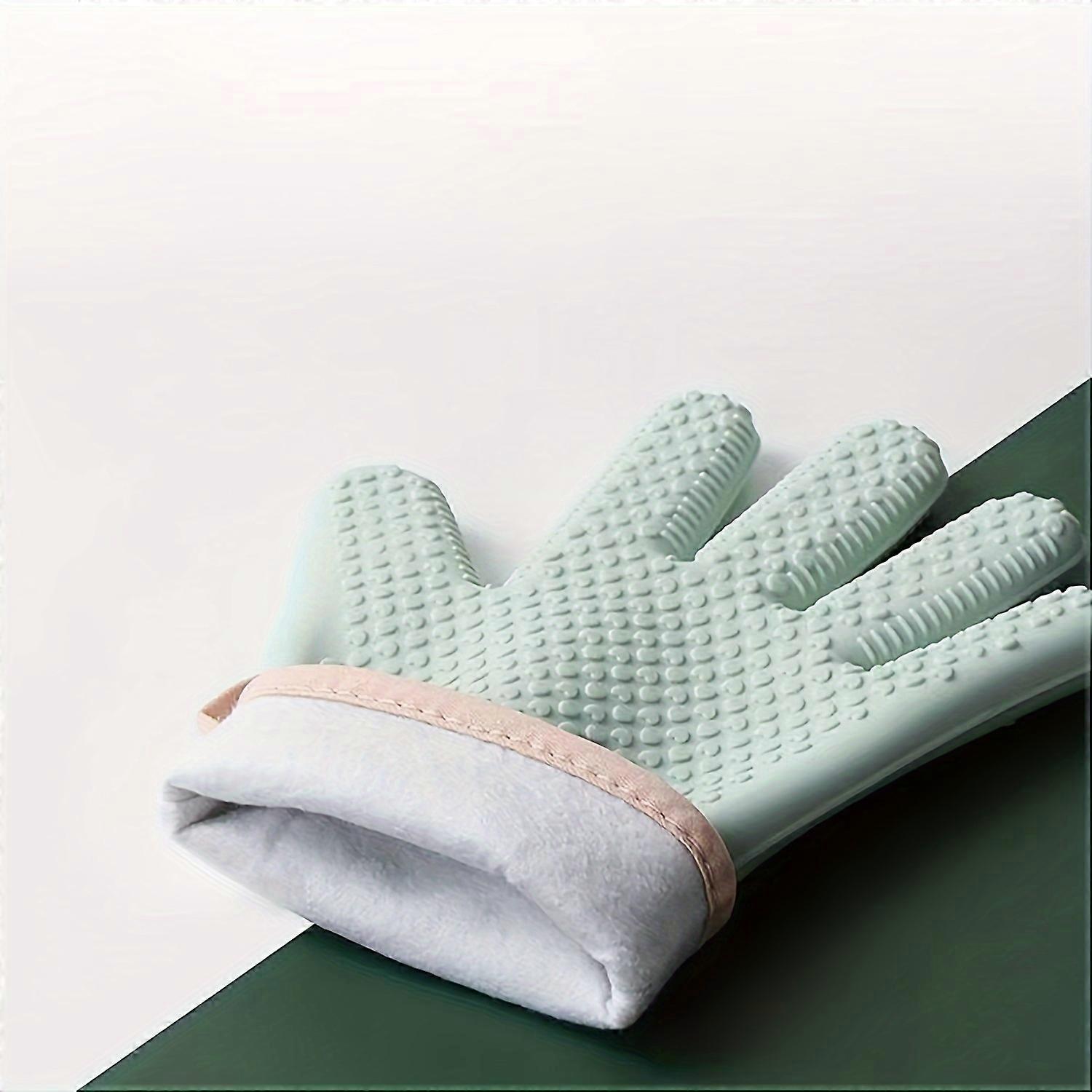 1/2pcs, Oven Mitts, Simple Style Heat Resistant Mitts, Microwave Oven Thickened Baking Oven Insulation Gloves, Non-Slip Grip Surfaces And Hanging Loop