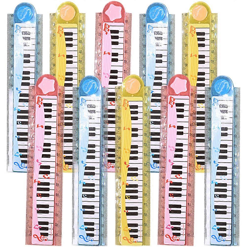 10Pcs Daily Use Straight Rulers Multi-function Children Rulers Adorable Student Rulers