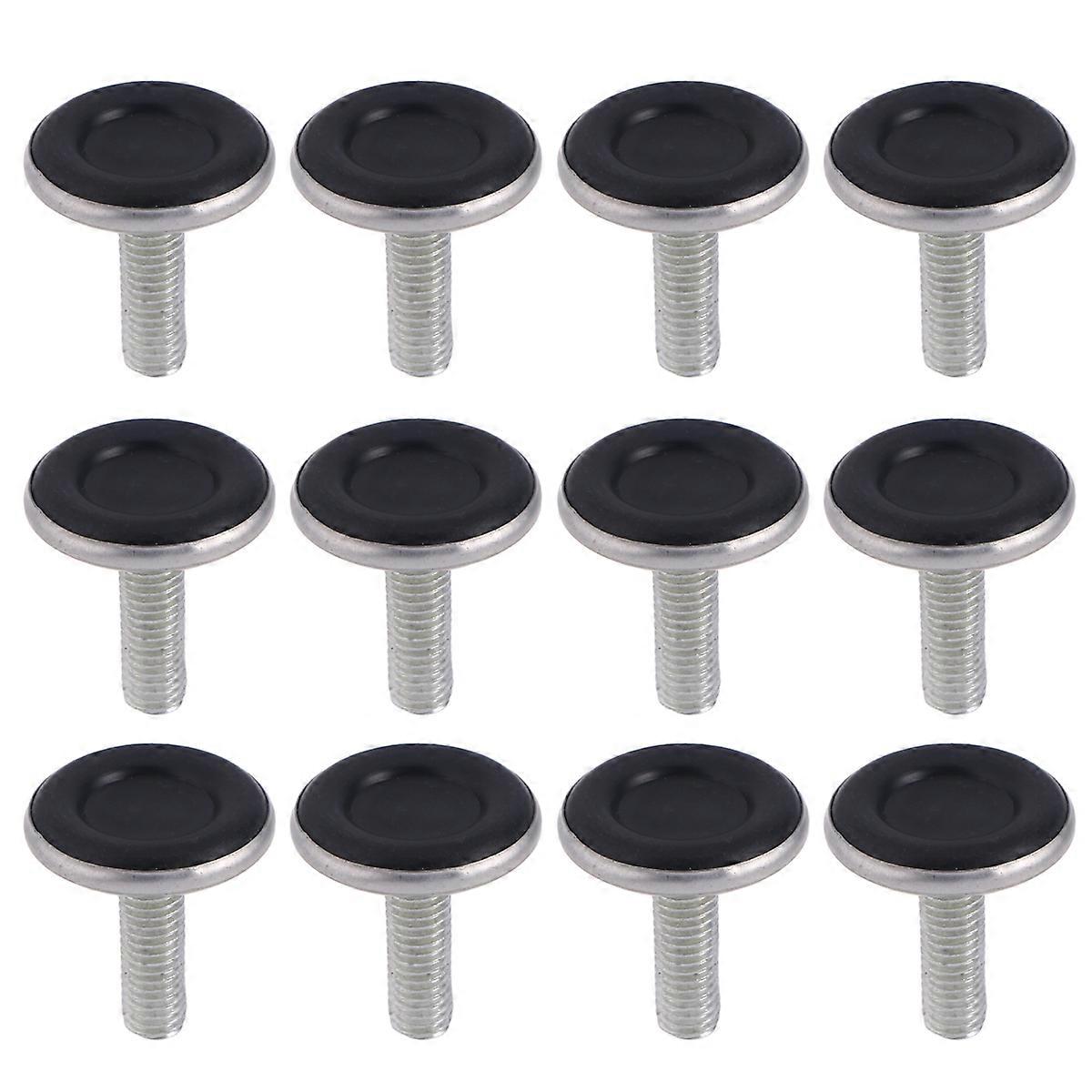 12 PCS Heavy Duty Furniture Leveler Adjustable Tee Nuts Leg Levelers for Cabinet Table Furniture Use - M8x25mm (Black)