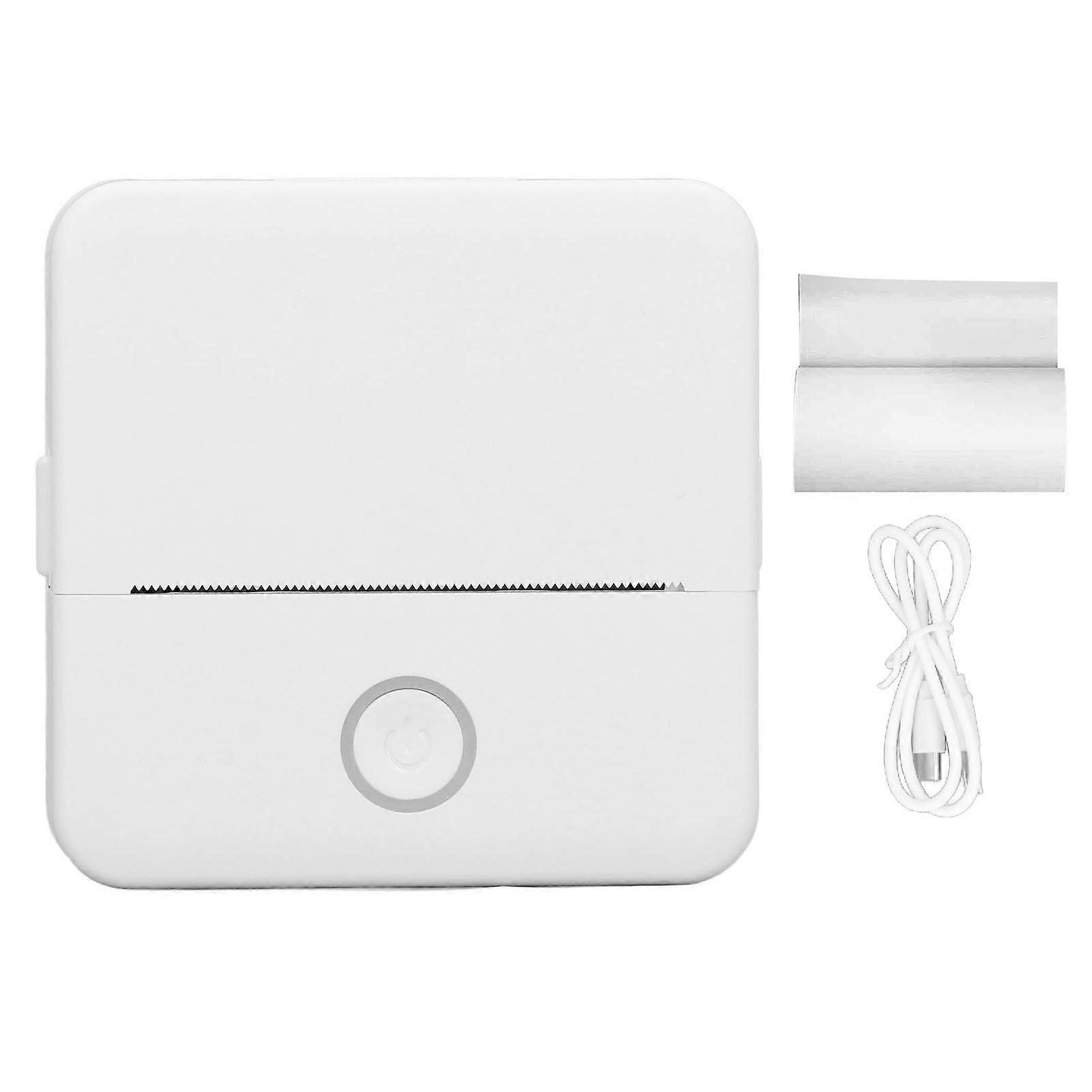 Mini Thermal Printer Portable Pocket Tool For Student With Paper Roll Charging Cable